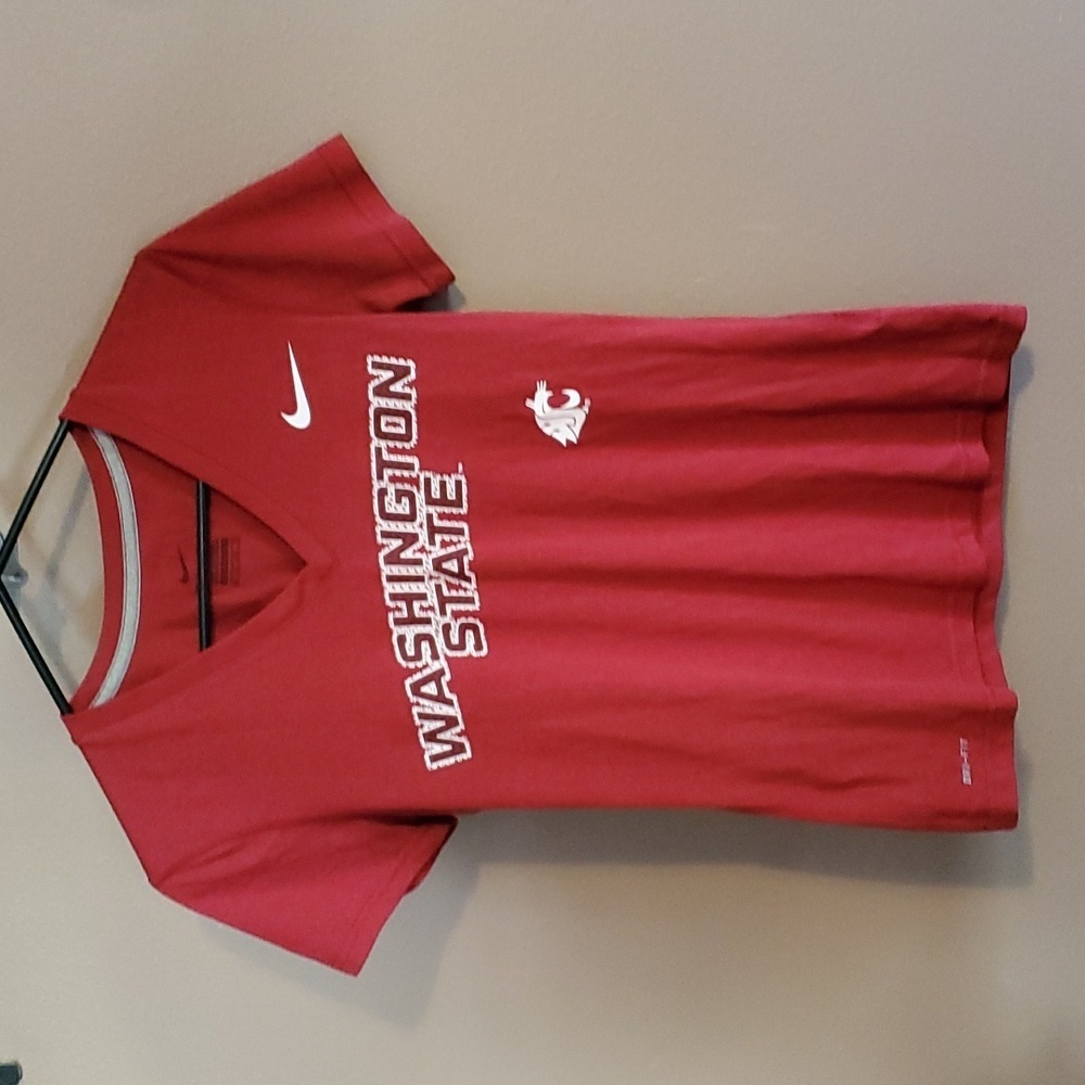 Nike dri-fit wa state cougars v neck short sleeve tshirt junior size xs